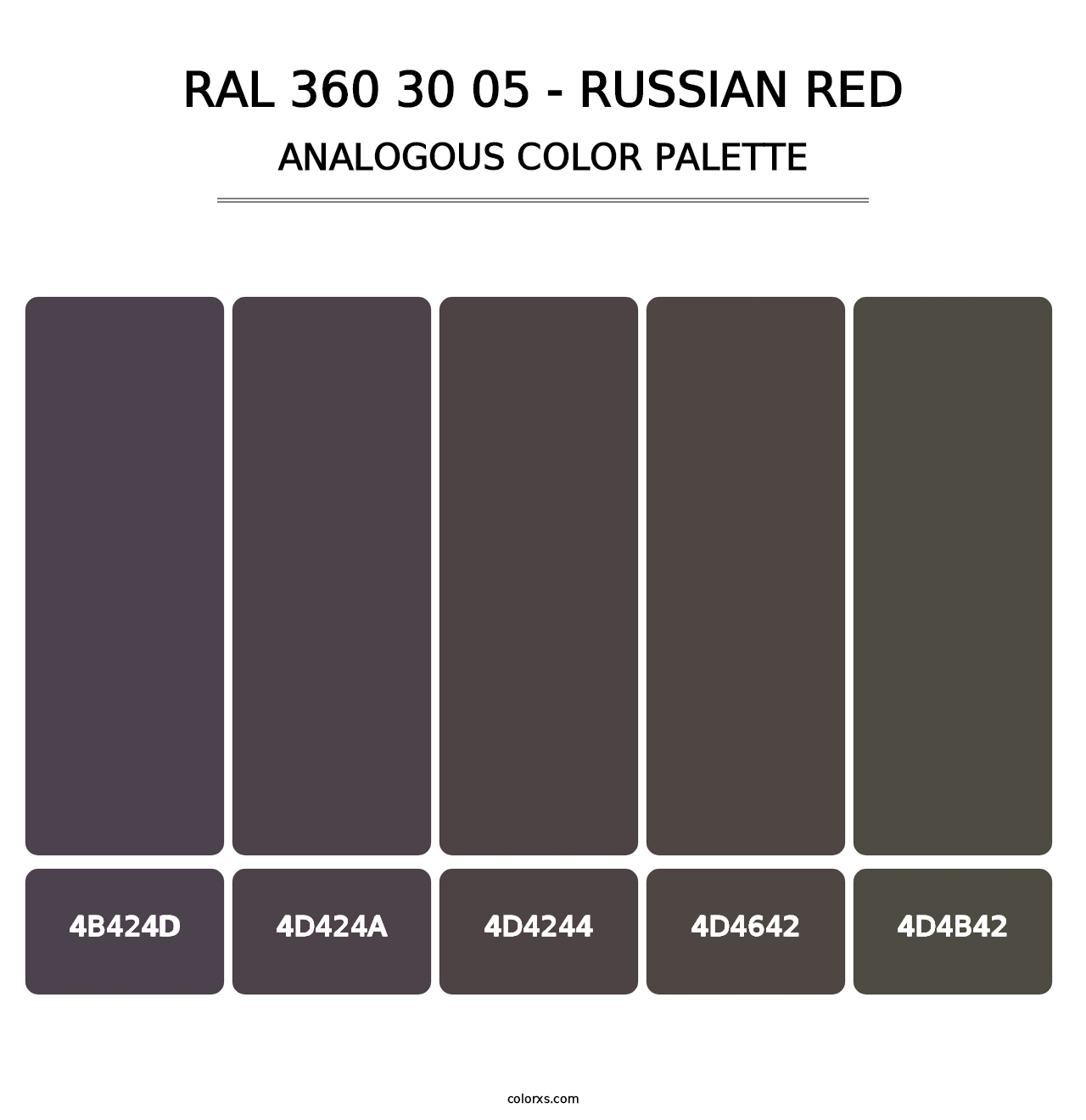 RAL 360 30 05 - Russian Red - Analogous Color Palette