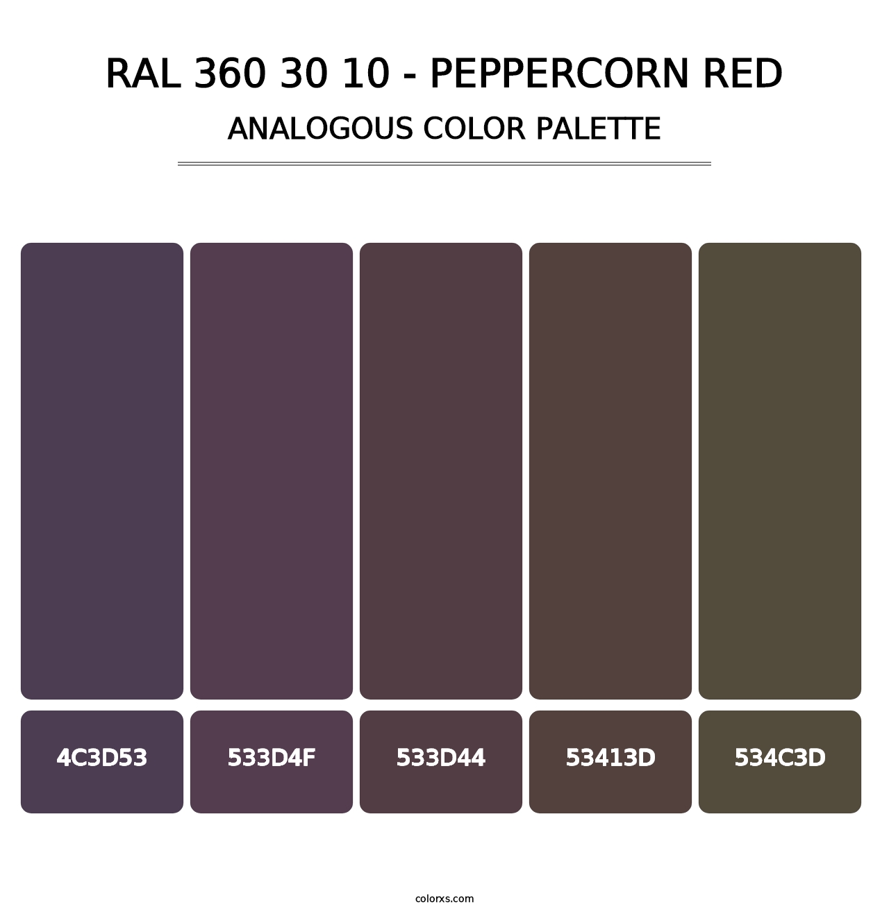 RAL 360 30 10 - Peppercorn Red - Analogous Color Palette