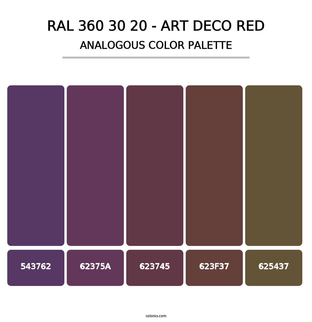 RAL 360 30 20 - Art Deco Red - Analogous Color Palette