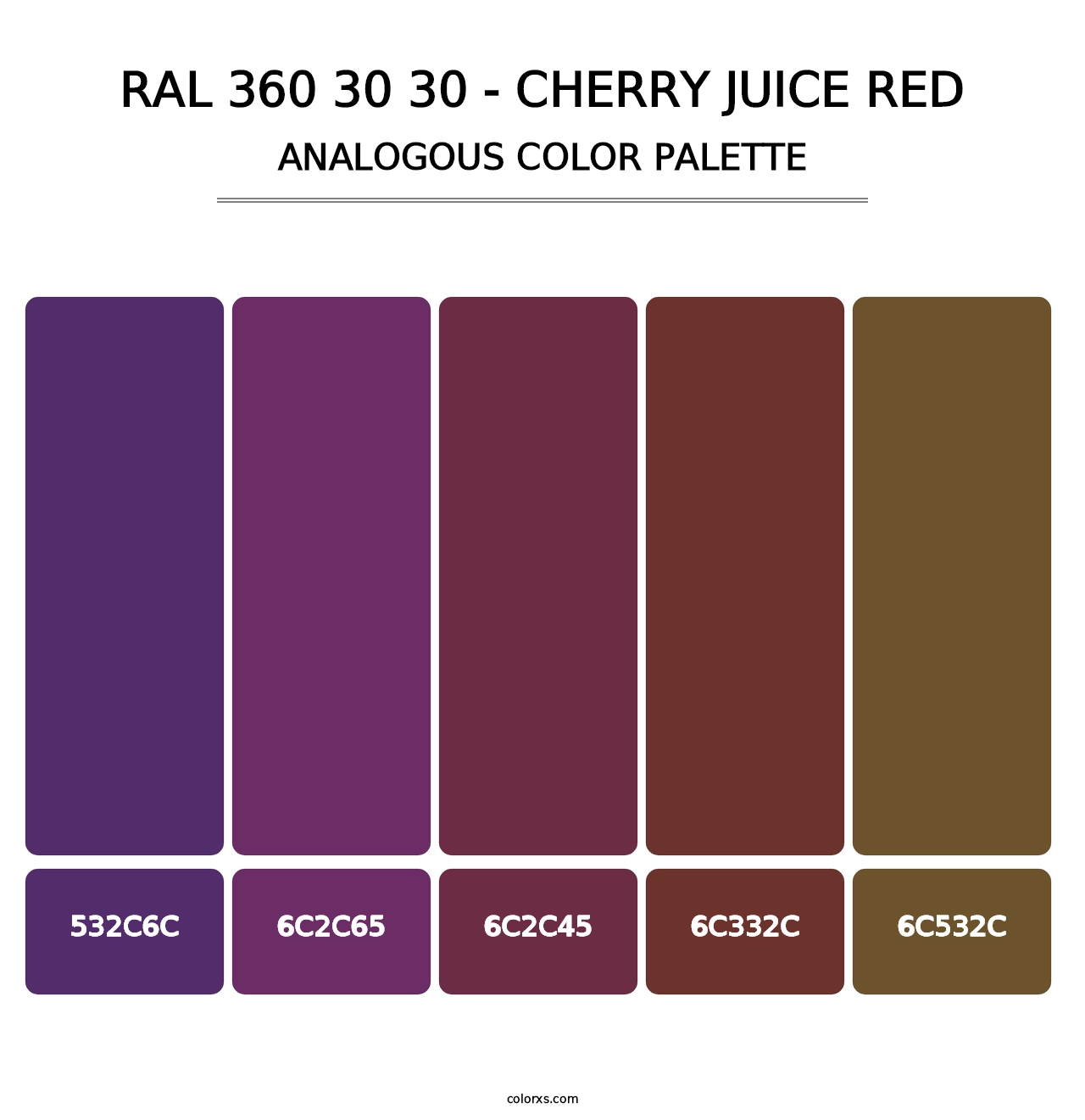 RAL 360 30 30 - Cherry Juice Red - Analogous Color Palette