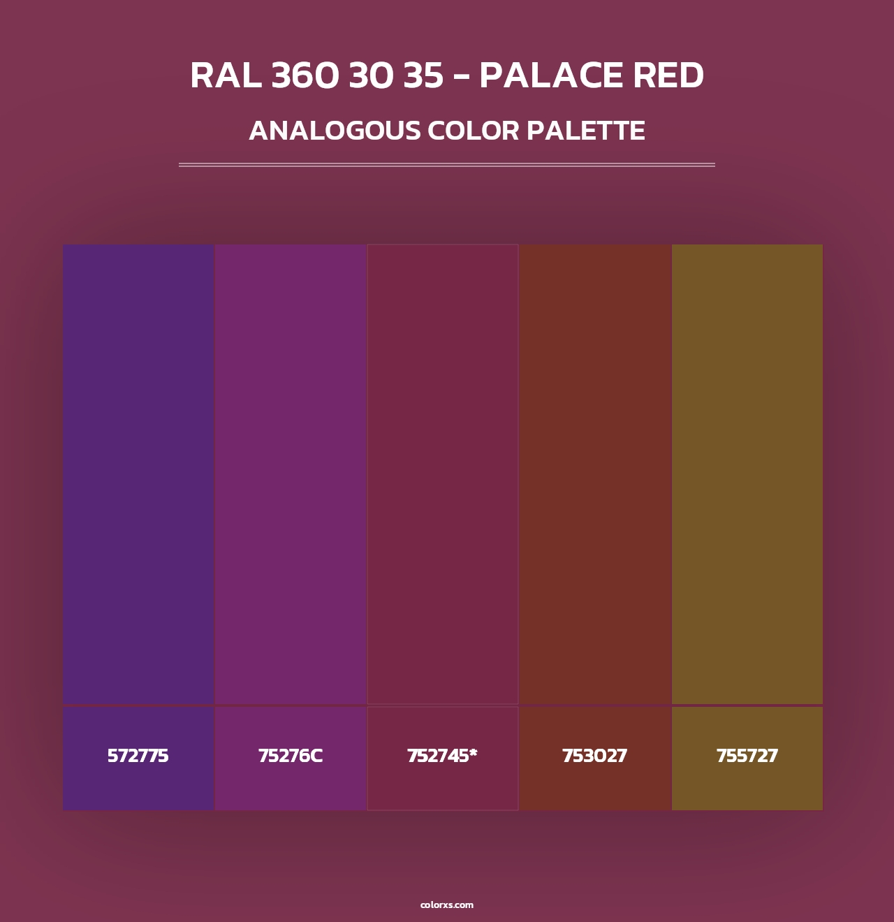 RAL 360 30 35 - Palace Red - Analogous Color Palette