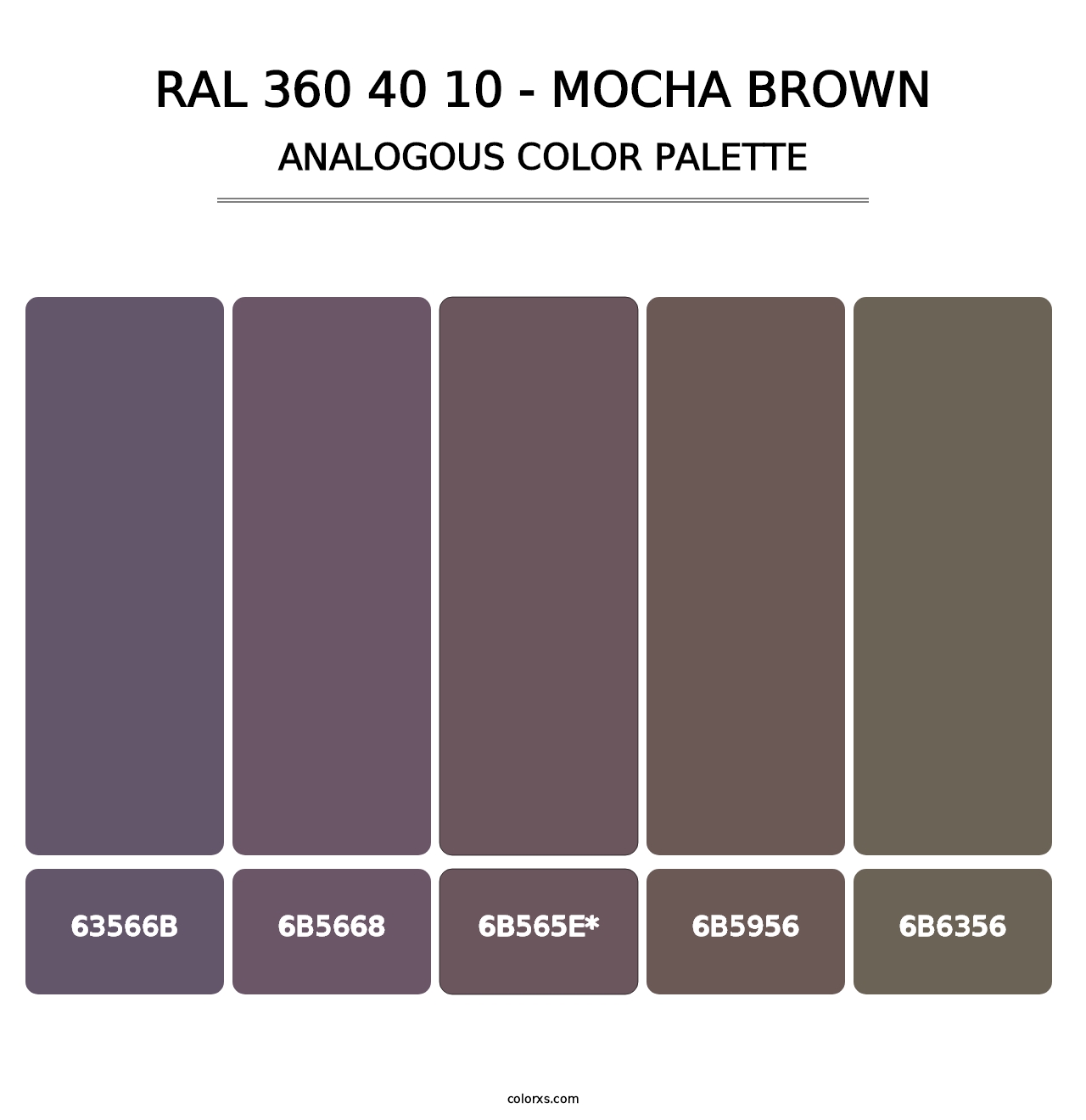 RAL 360 40 10 - Mocha Brown - Analogous Color Palette
