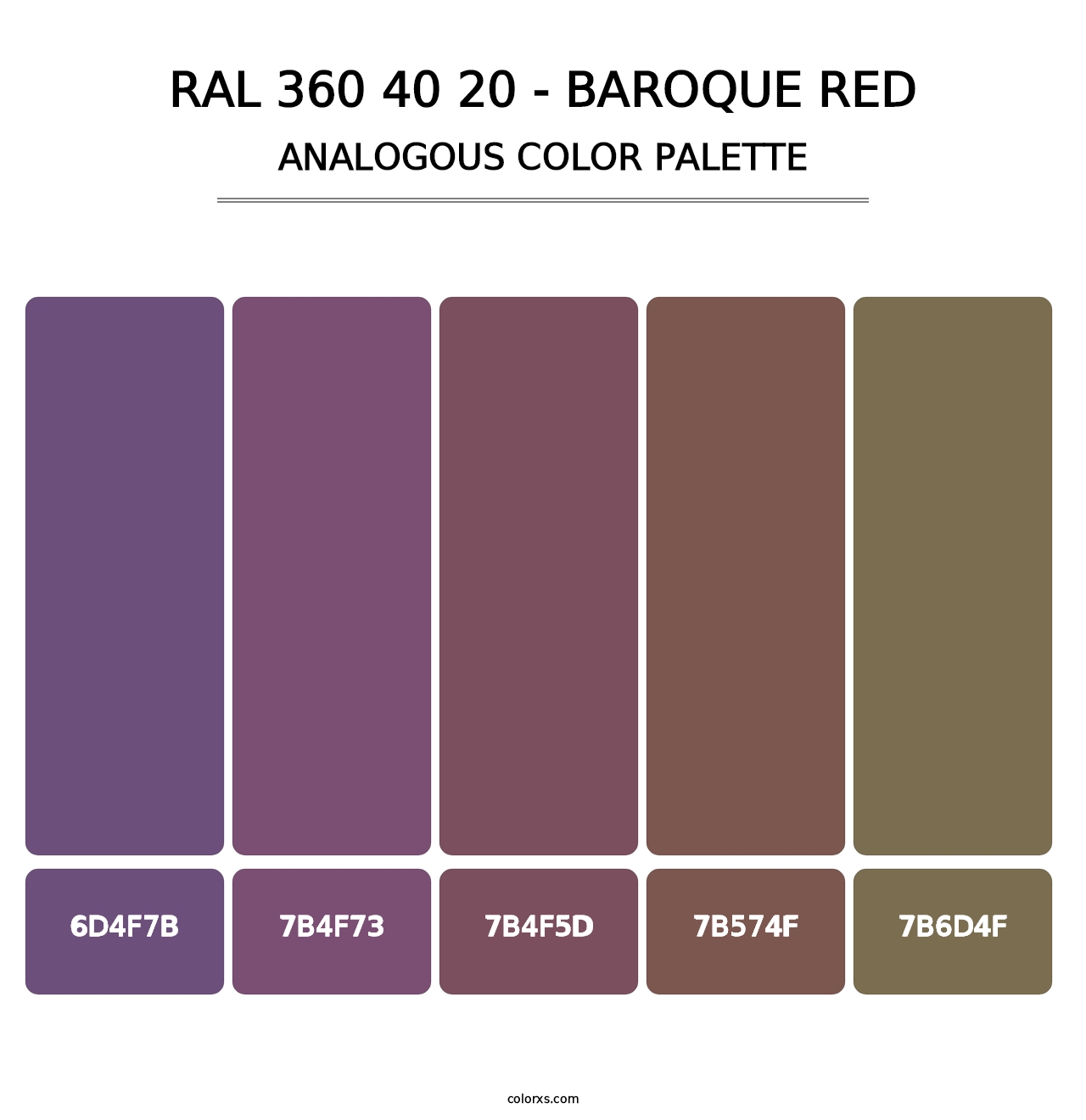 RAL 360 40 20 - Baroque Red - Analogous Color Palette