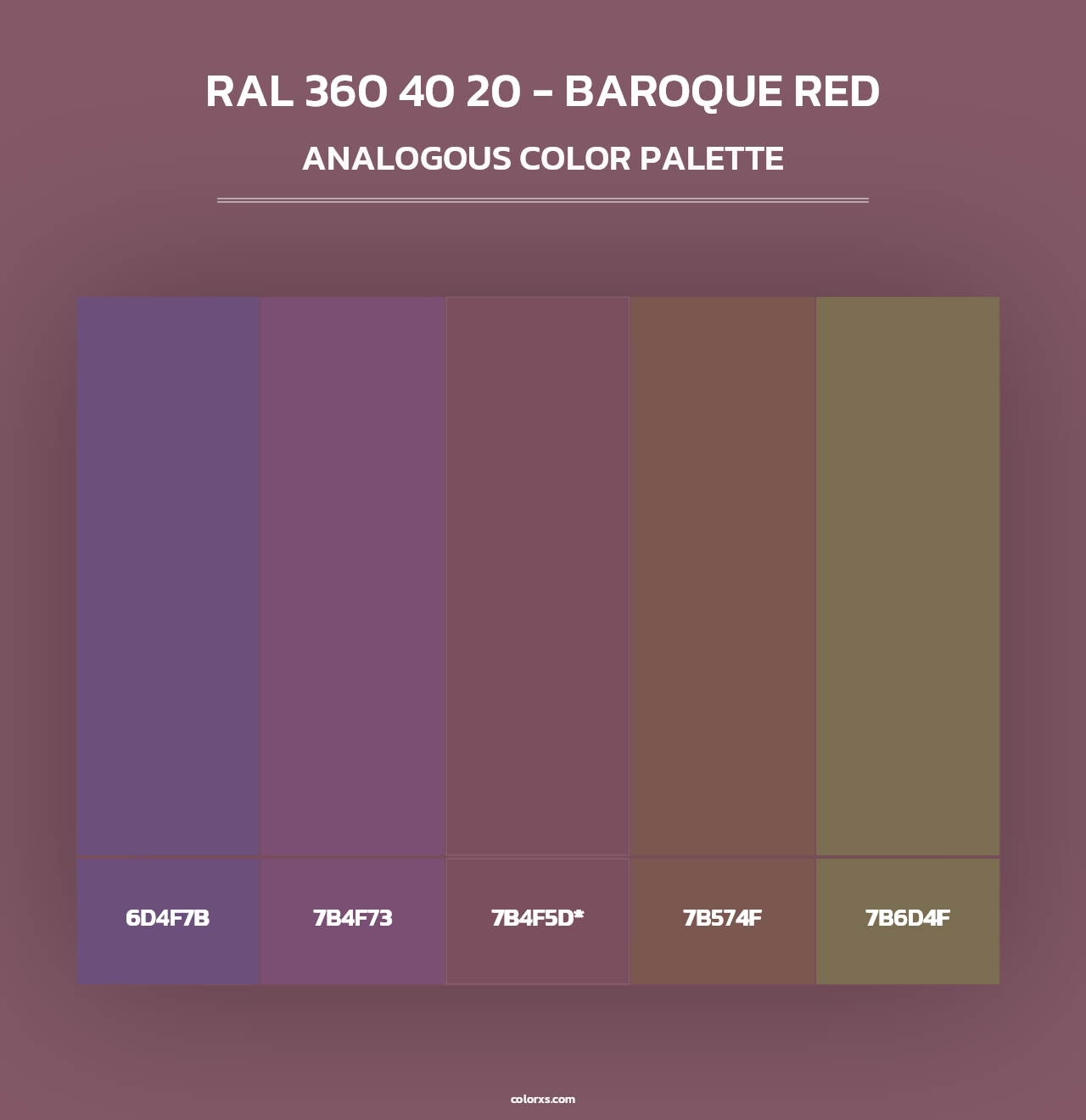 RAL 360 40 20 - Baroque Red - Analogous Color Palette