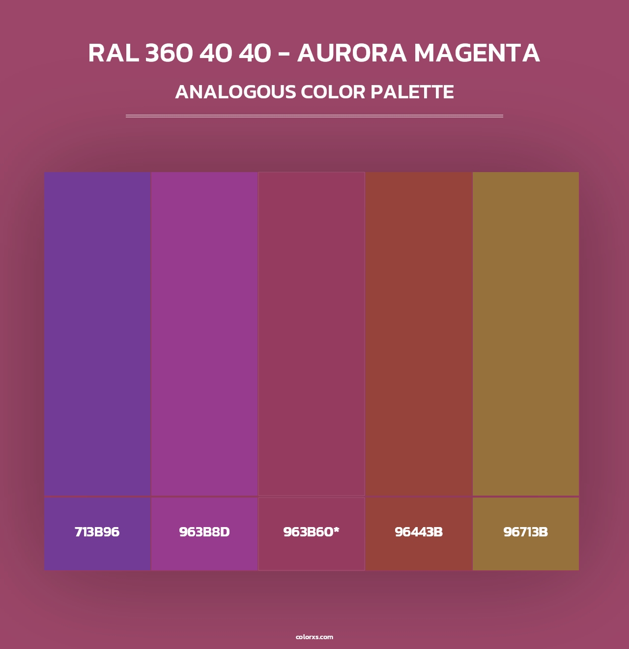 RAL 360 40 40 - Aurora Magenta - Analogous Color Palette
