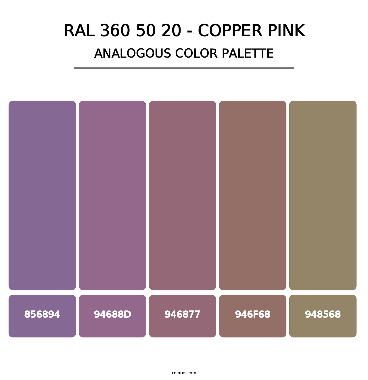 RAL 360 50 20 - Copper Pink - Analogous Color Palette