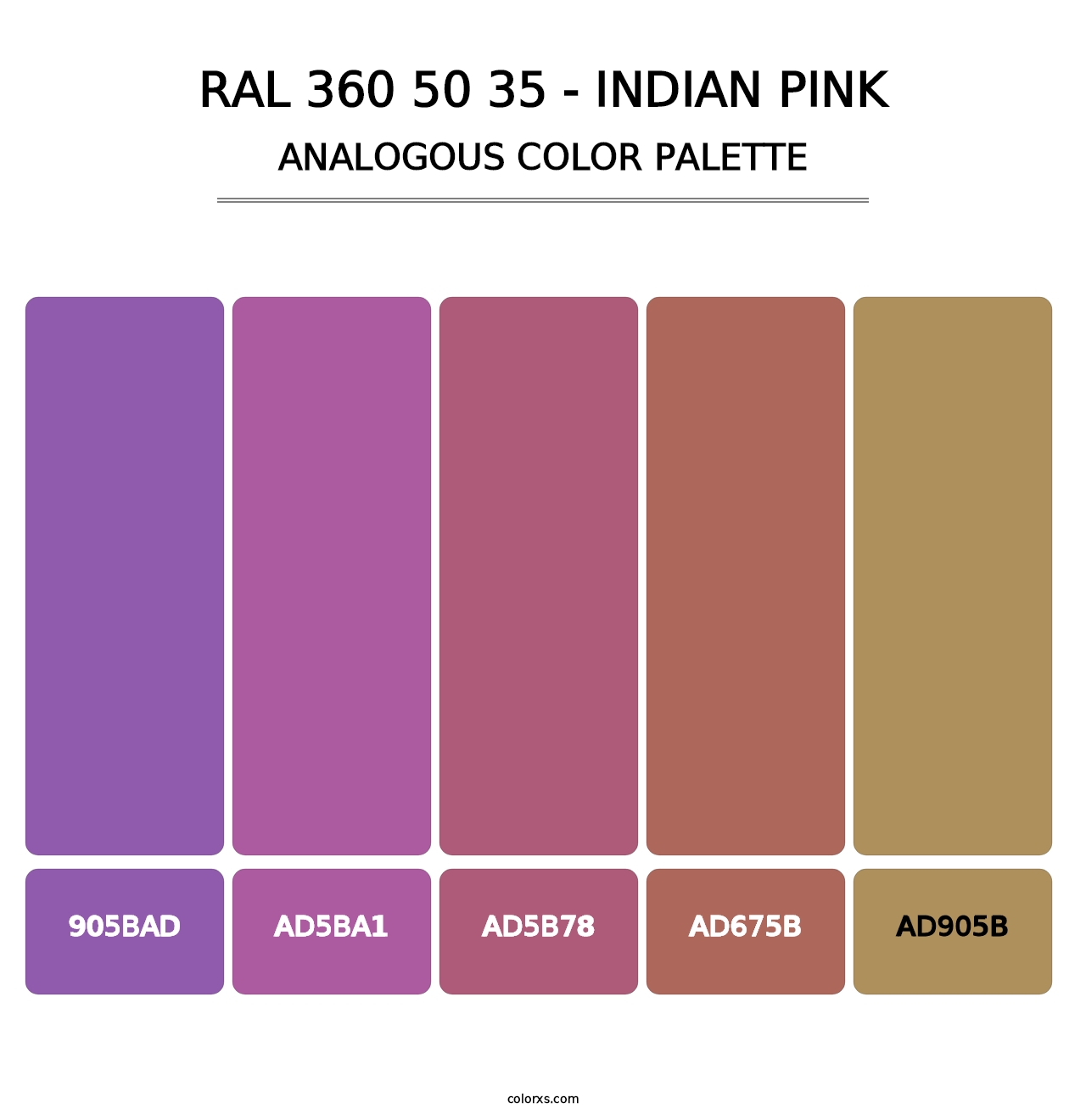 RAL 360 50 35 - Indian Pink - Analogous Color Palette