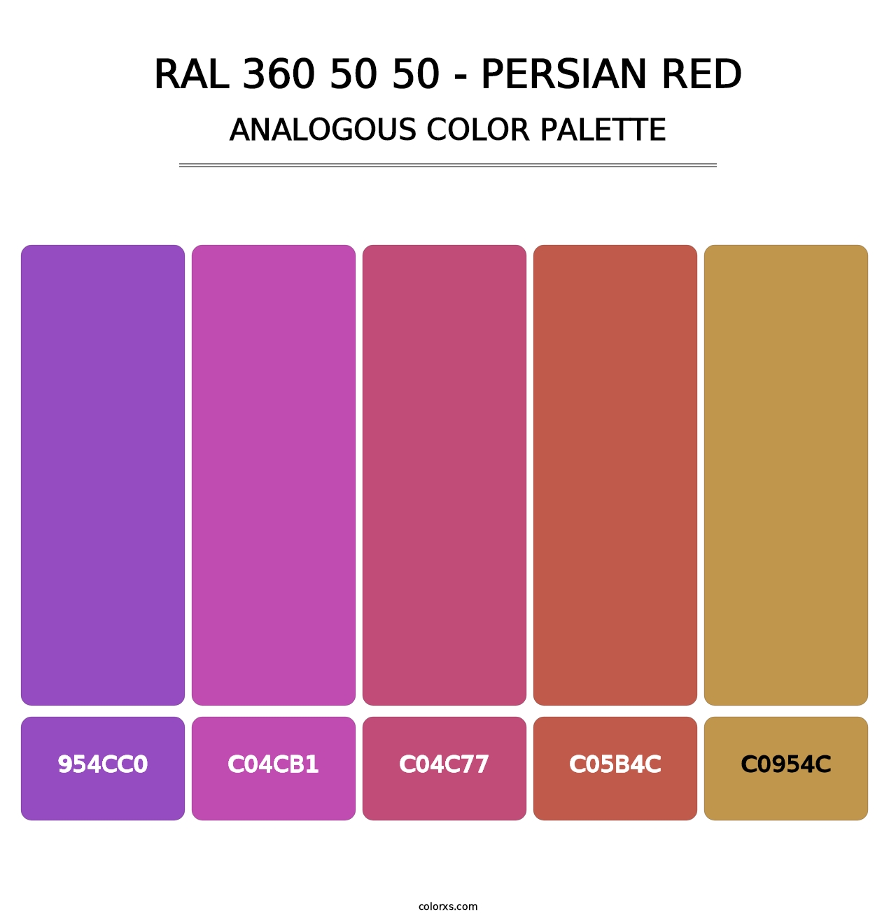 RAL 360 50 50 - Persian Red - Analogous Color Palette
