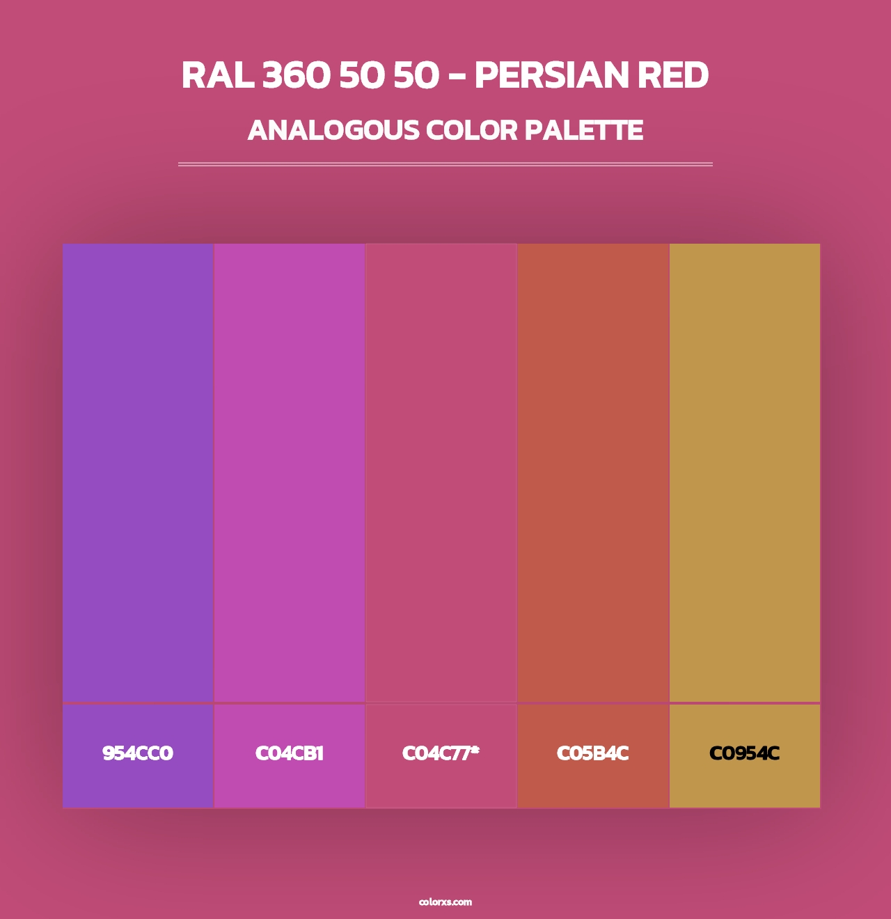 RAL 360 50 50 - Persian Red - Analogous Color Palette