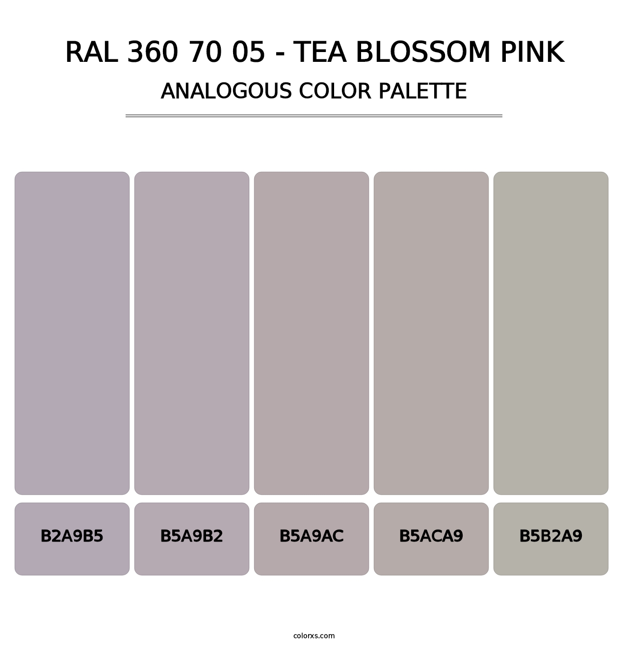 RAL 360 70 05 - Tea Blossom Pink - Analogous Color Palette
