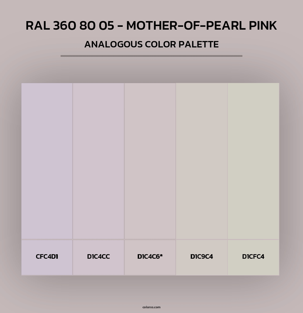 RAL 360 80 05 - Mother-Of-Pearl Pink - Analogous Color Palette
