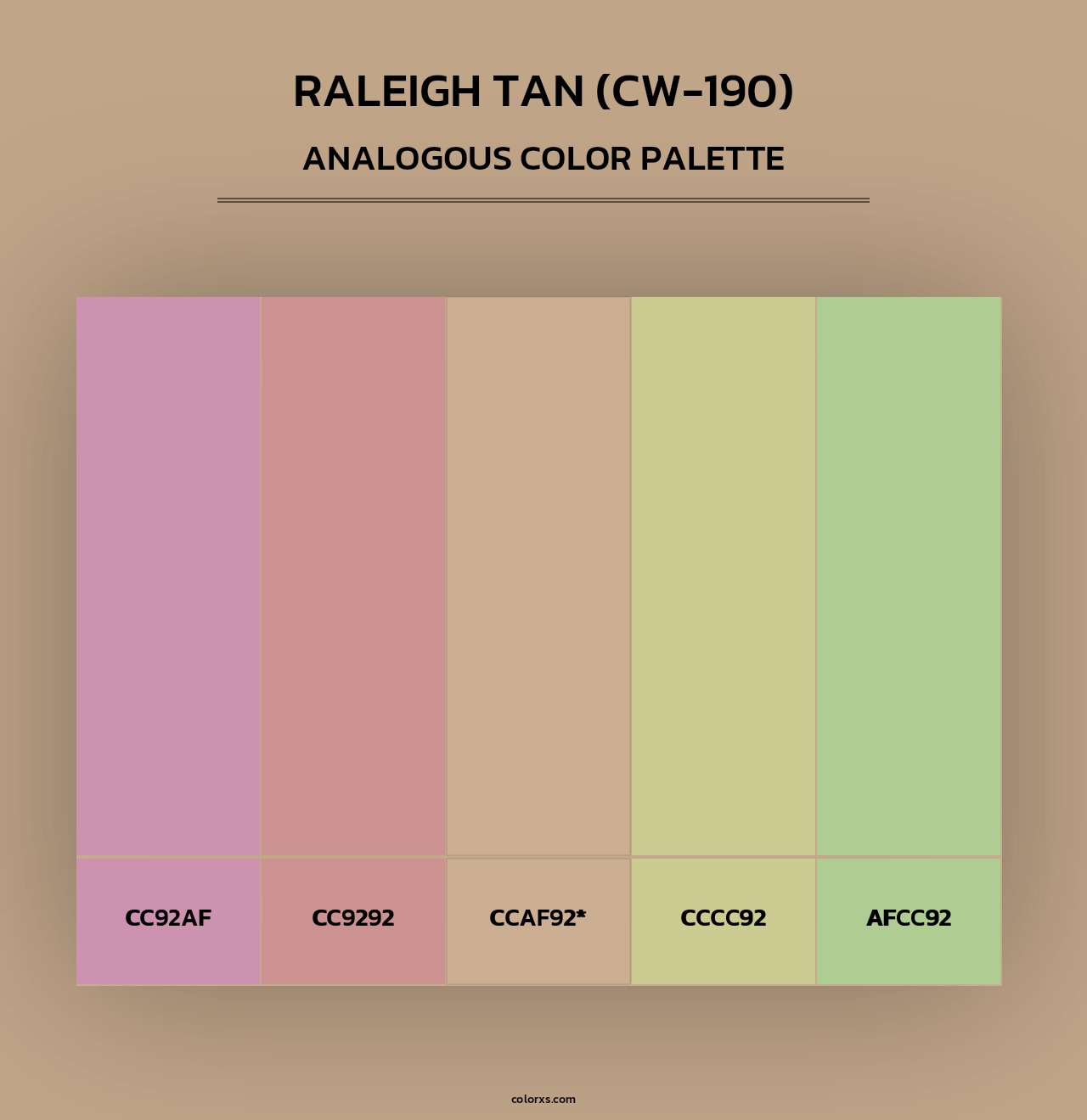 Raleigh Tan (CW-190) - Analogous Color Palette