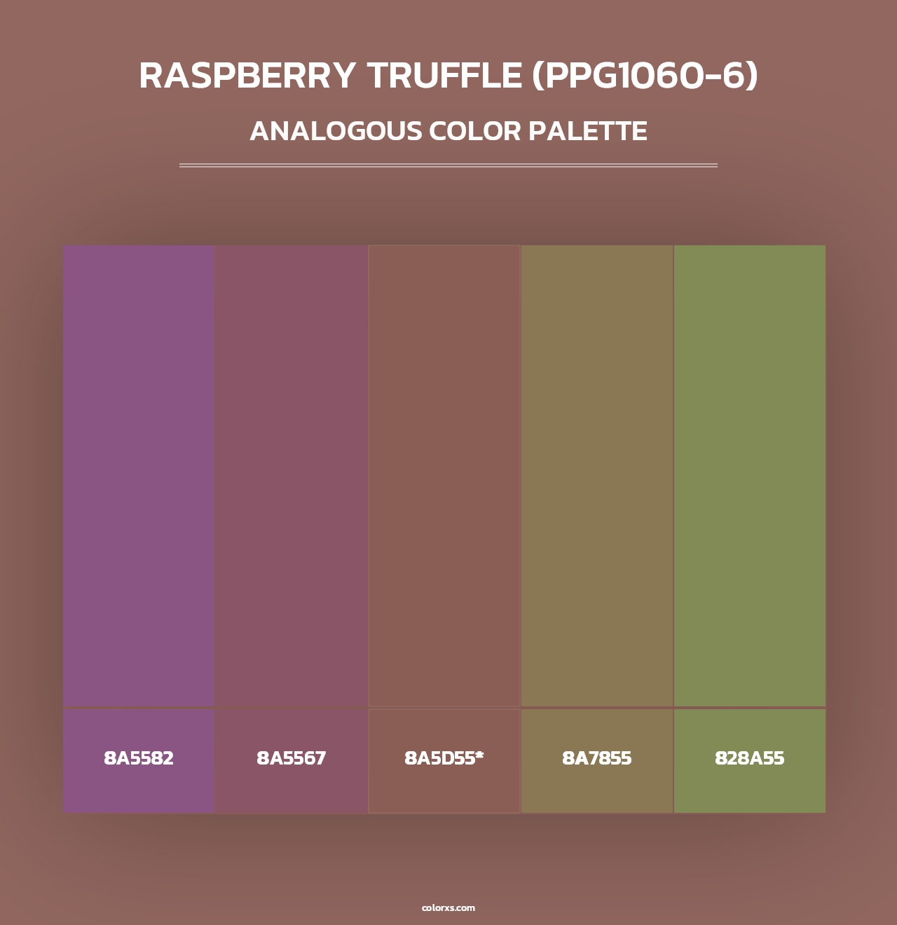 Raspberry Truffle (PPG1060-6) - Analogous Color Palette
