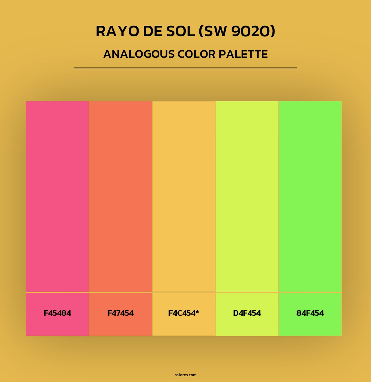 Rayo de Sol (SW 9020) - Analogous Color Palette