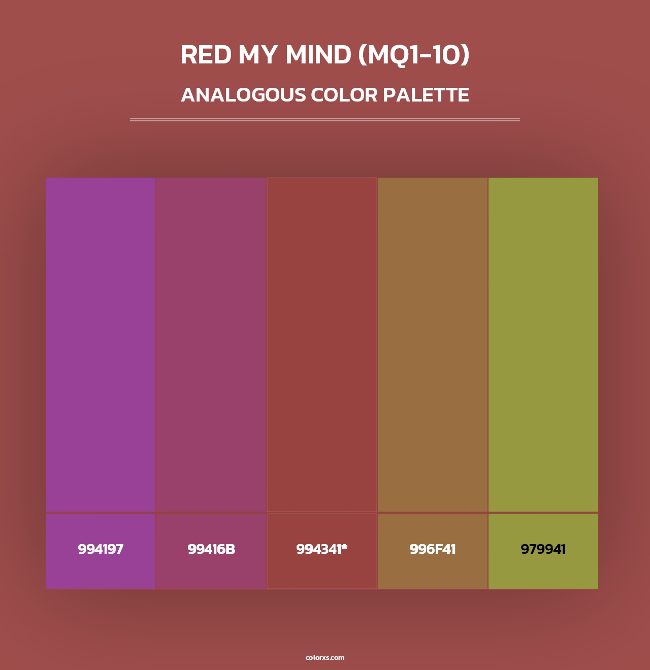 Red My Mind (MQ1-10) - Analogous Color Palette