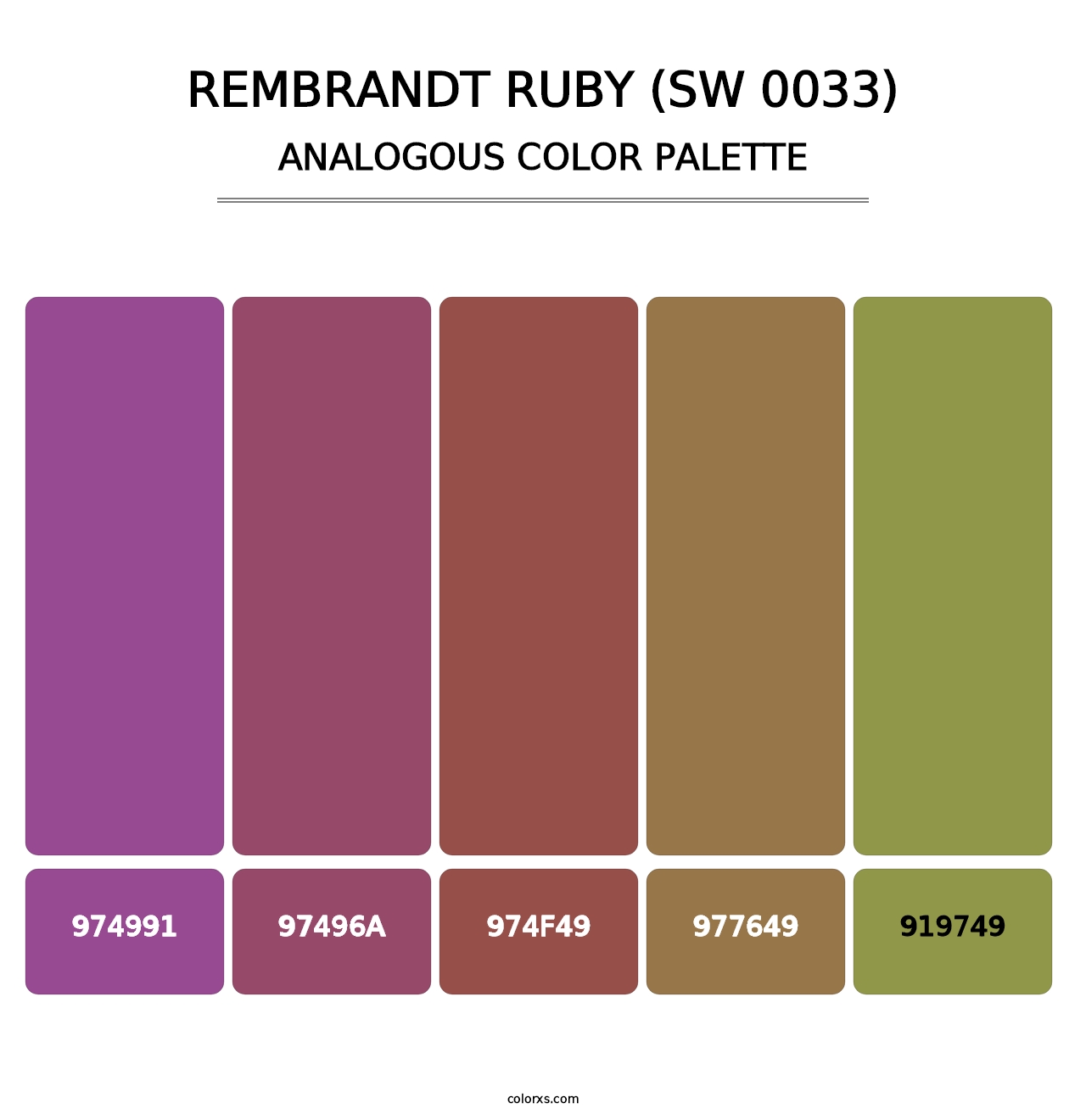 Rembrandt Ruby (SW 0033) - Analogous Color Palette