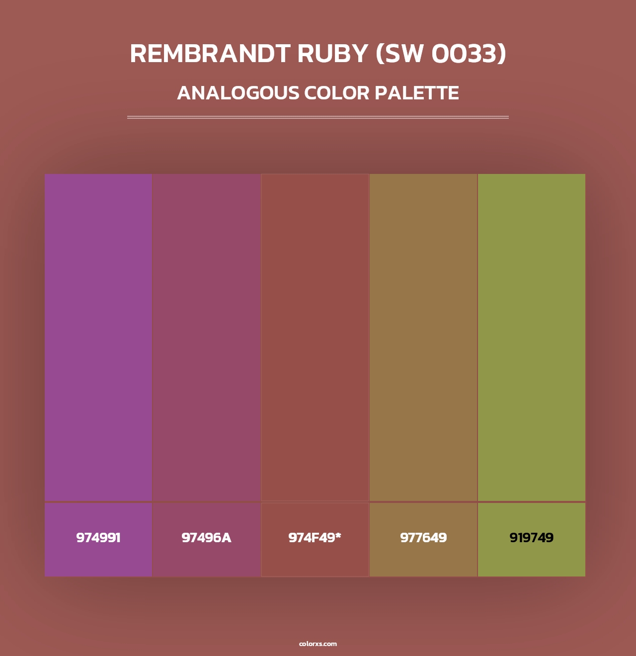 Rembrandt Ruby (SW 0033) - Analogous Color Palette