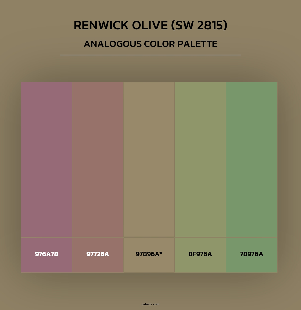 Renwick Olive (SW 2815) - Analogous Color Palette
