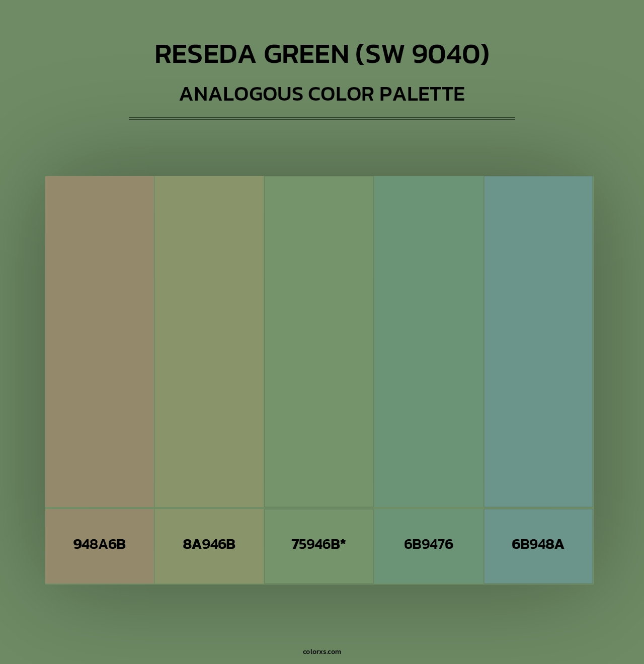 Reseda Green (SW 9040) - Analogous Color Palette