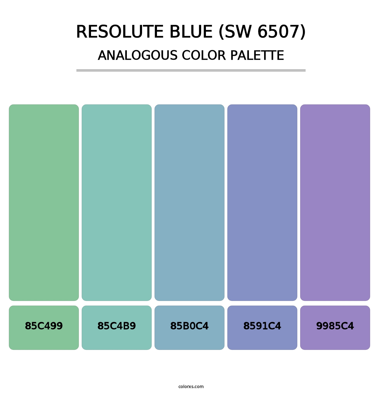 Resolute Blue (SW 6507) - Analogous Color Palette