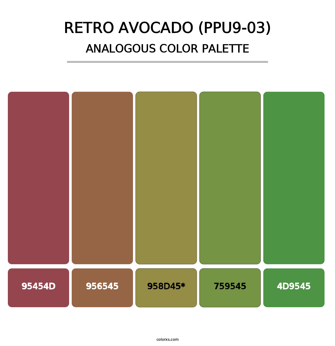 Retro Avocado (PPU9-03) - Analogous Color Palette