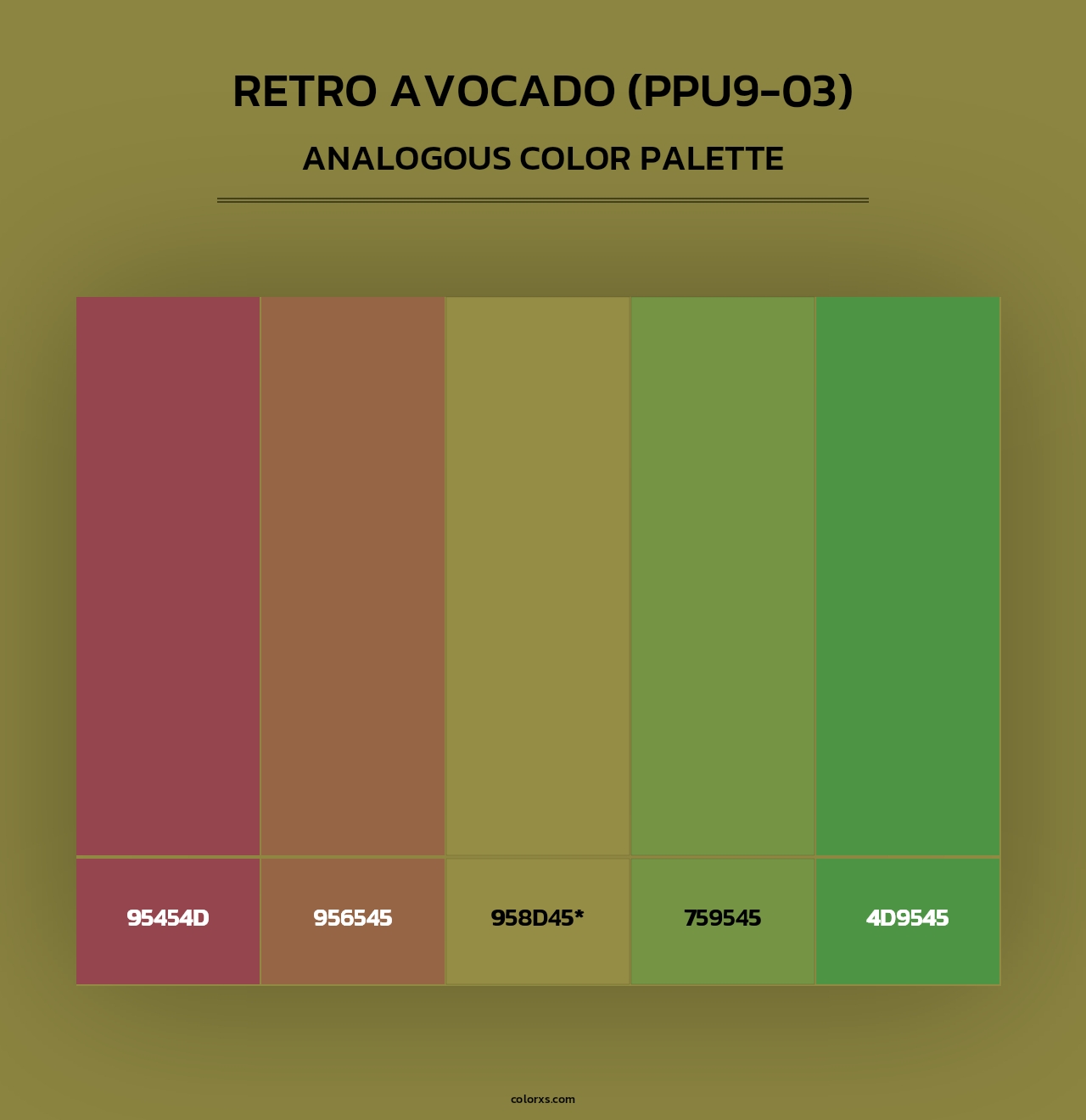 Retro Avocado (PPU9-03) - Analogous Color Palette