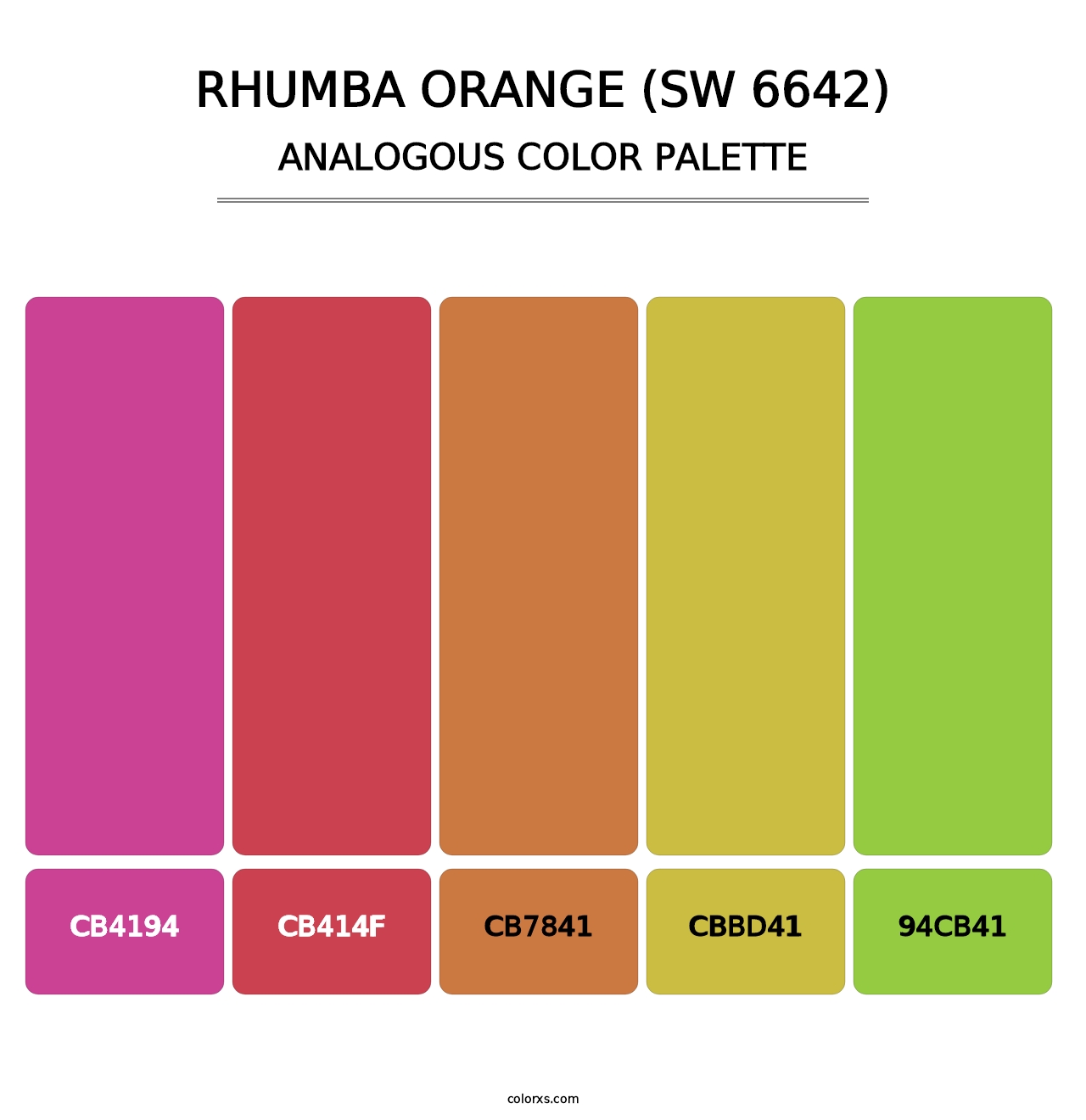 Rhumba Orange (SW 6642) - Analogous Color Palette
