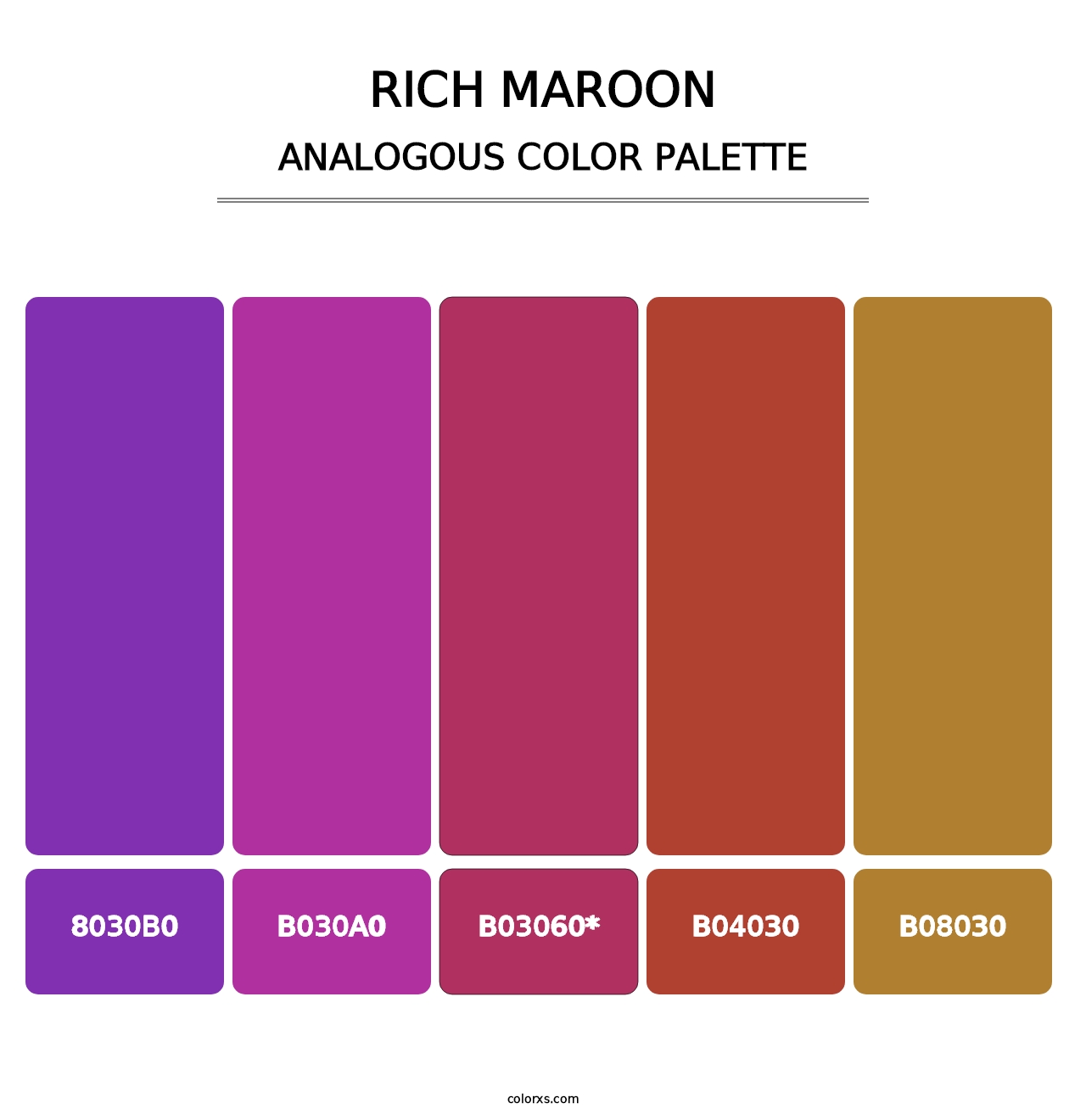 Rich Maroon - Analogous Color Palette