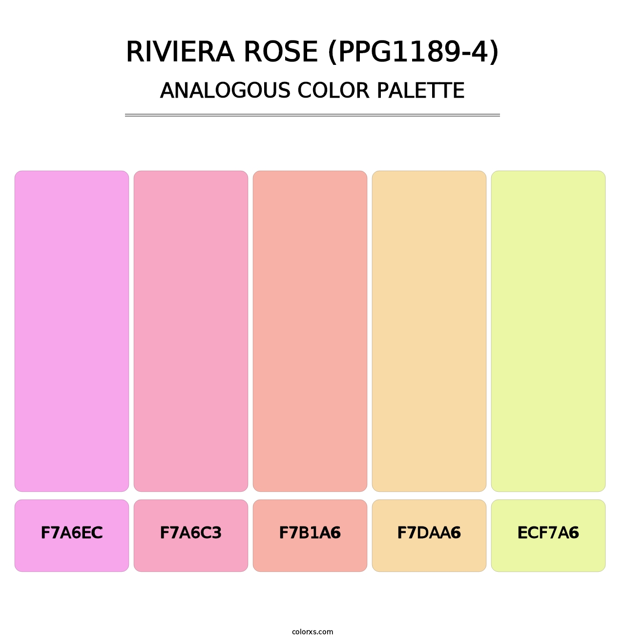 Riviera Rose (PPG1189-4) - Analogous Color Palette