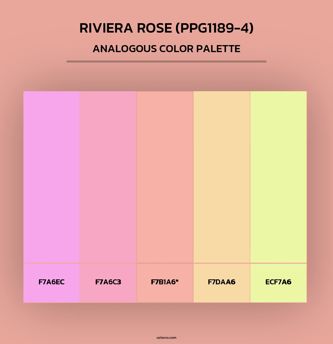 Riviera Rose (PPG1189-4) - Analogous Color Palette
