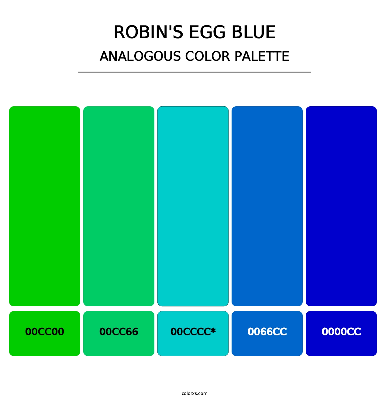 Robin's Egg Blue - Analogous Color Palette
