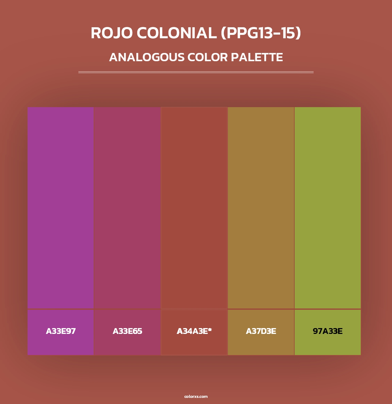 Rojo Colonial (PPG13-15) - Analogous Color Palette