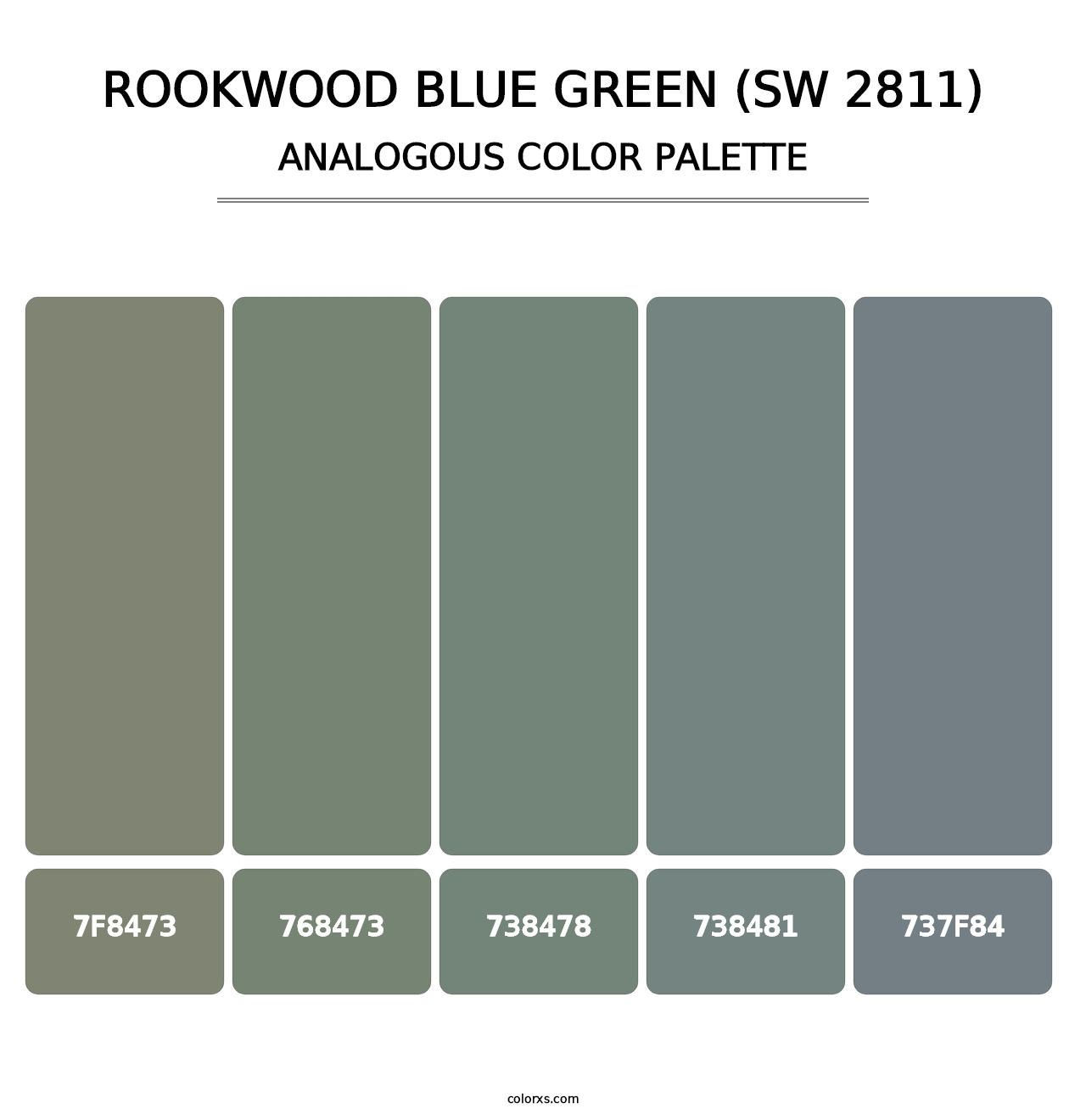 Rookwood Blue Green (SW 2811) - Analogous Color Palette