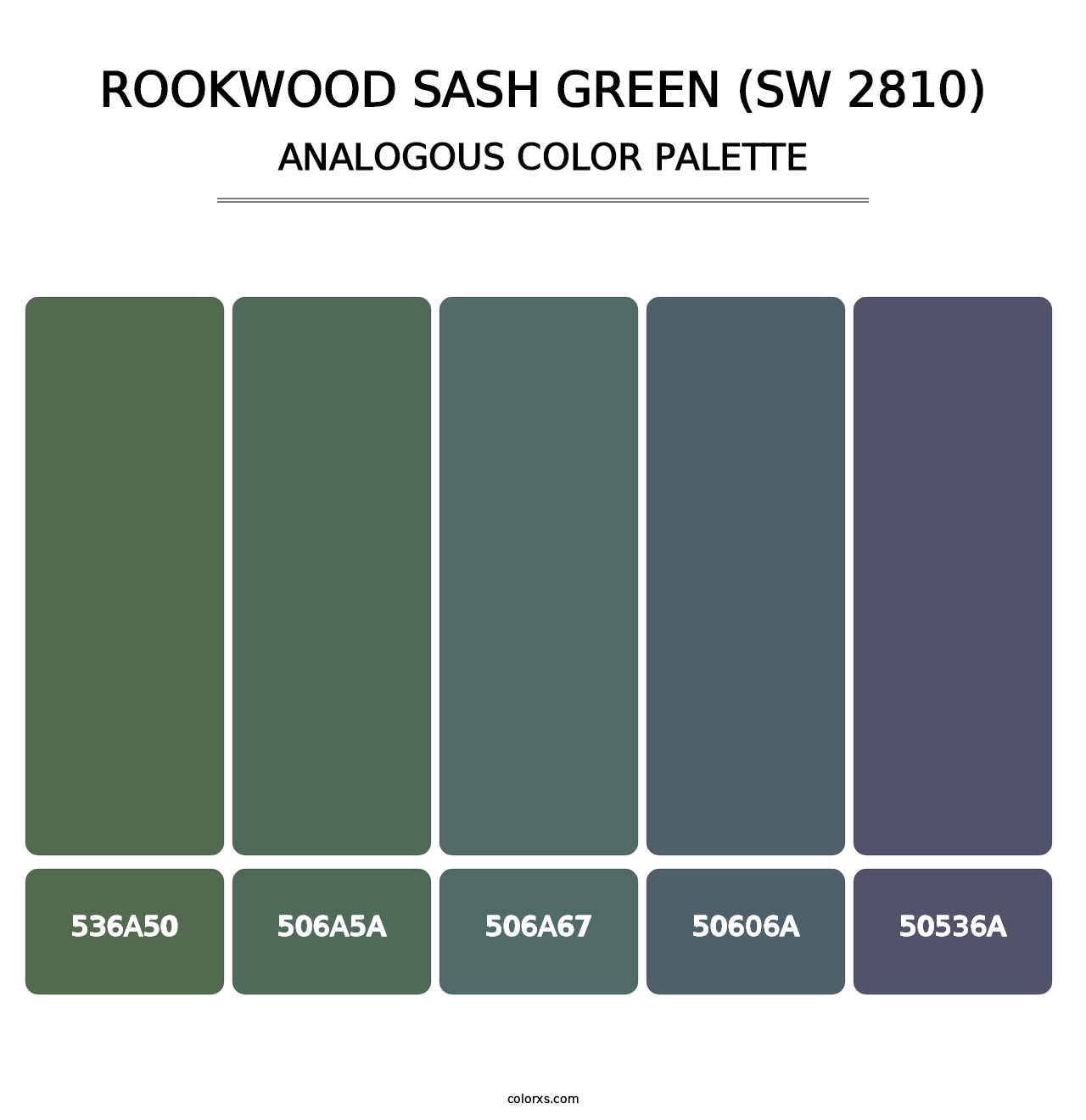 Rookwood Sash Green (SW 2810) - Analogous Color Palette