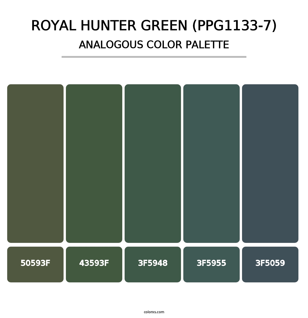Royal Hunter Green (PPG1133-7) - Analogous Color Palette