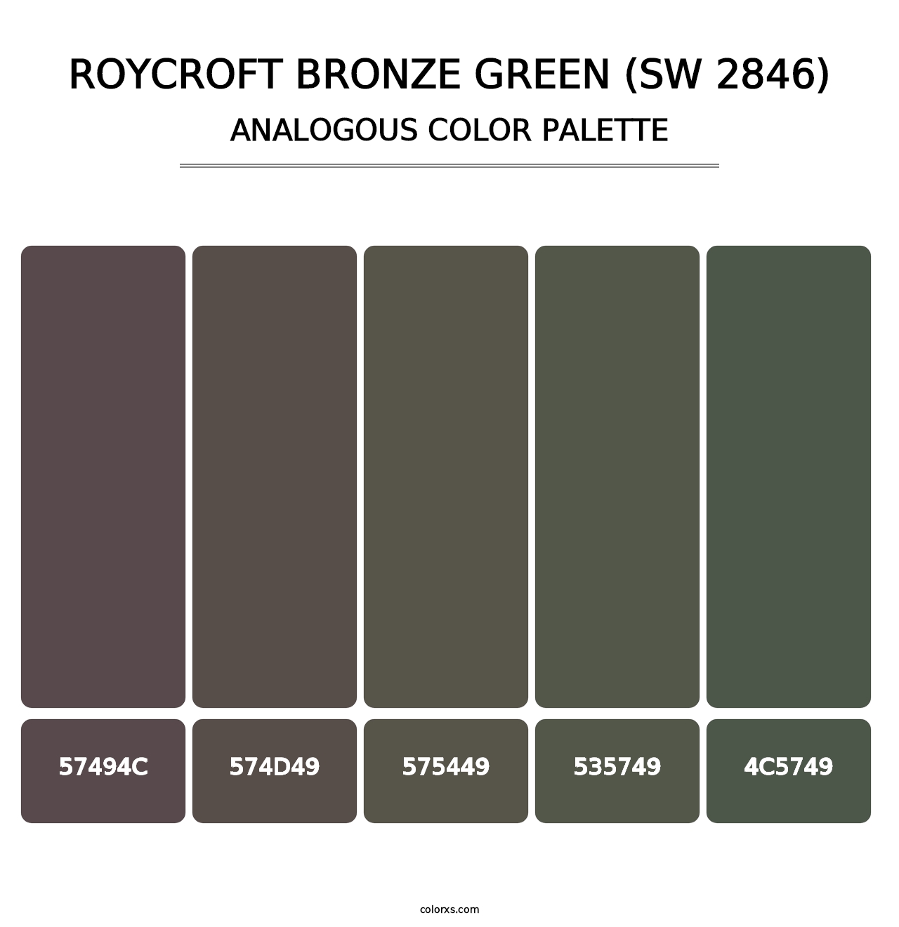 Roycroft Bronze Green (SW 2846) - Analogous Color Palette