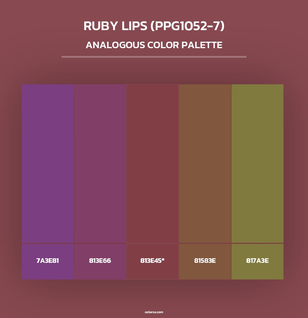Ruby Lips (PPG1052-7) - Analogous Color Palette