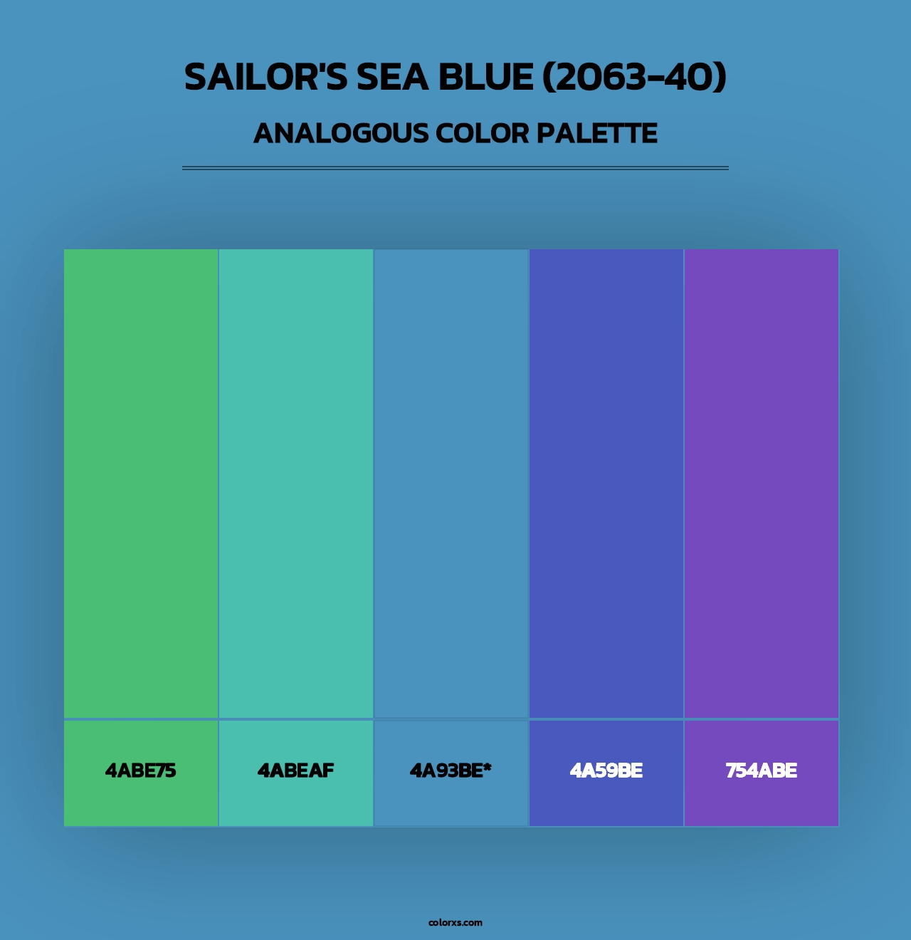 Sailor's Sea Blue (2063-40) - Analogous Color Palette