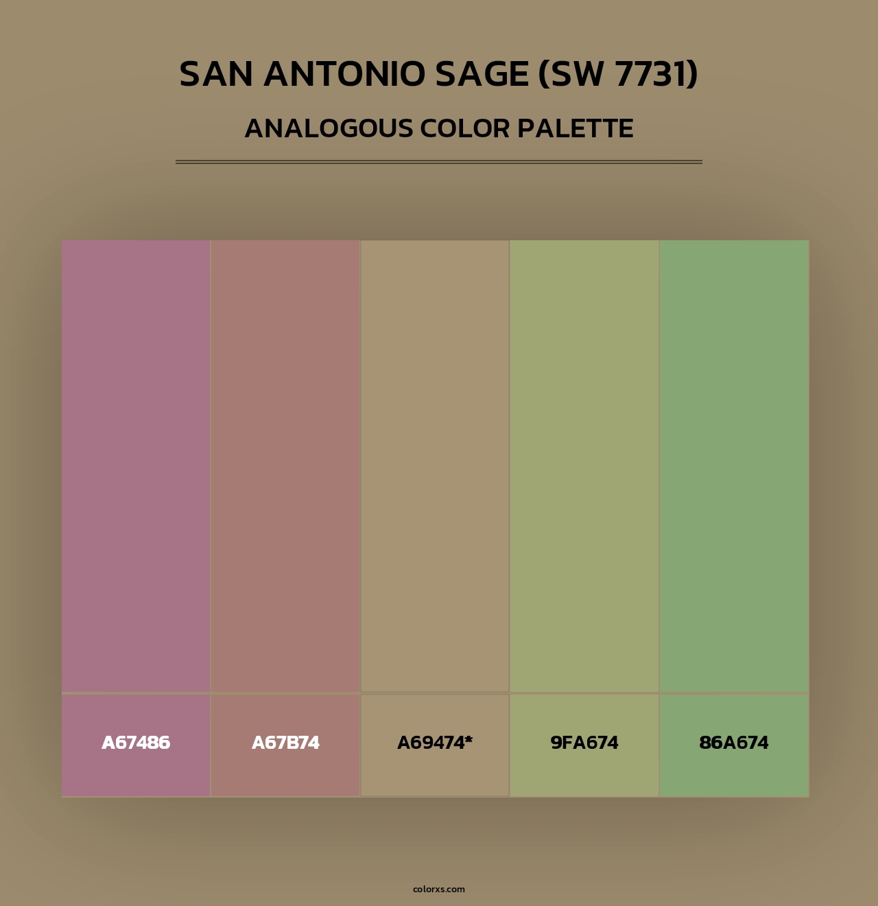 San Antonio Sage (SW 7731) - Analogous Color Palette