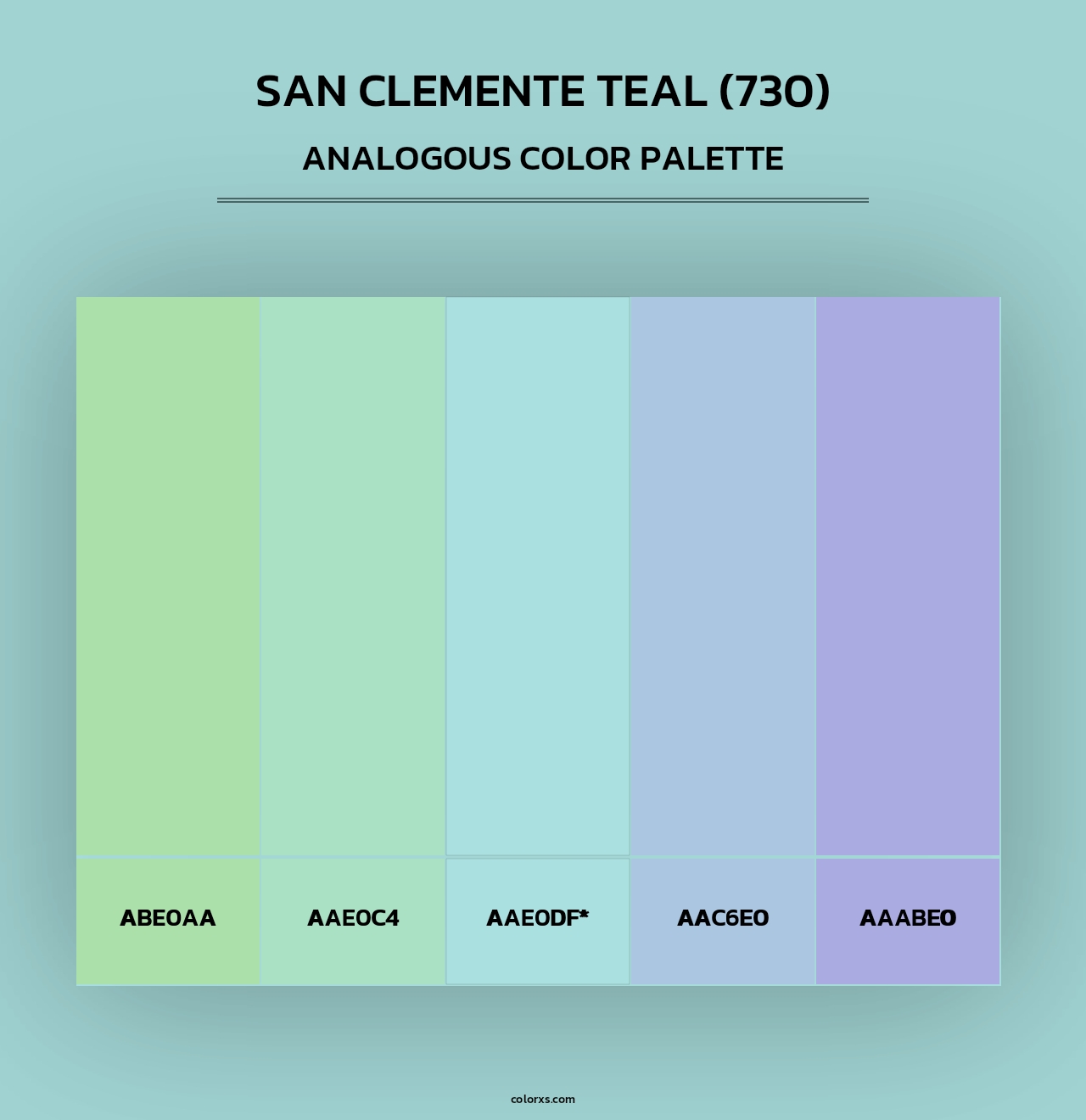 San Clemente Teal (730) - Analogous Color Palette