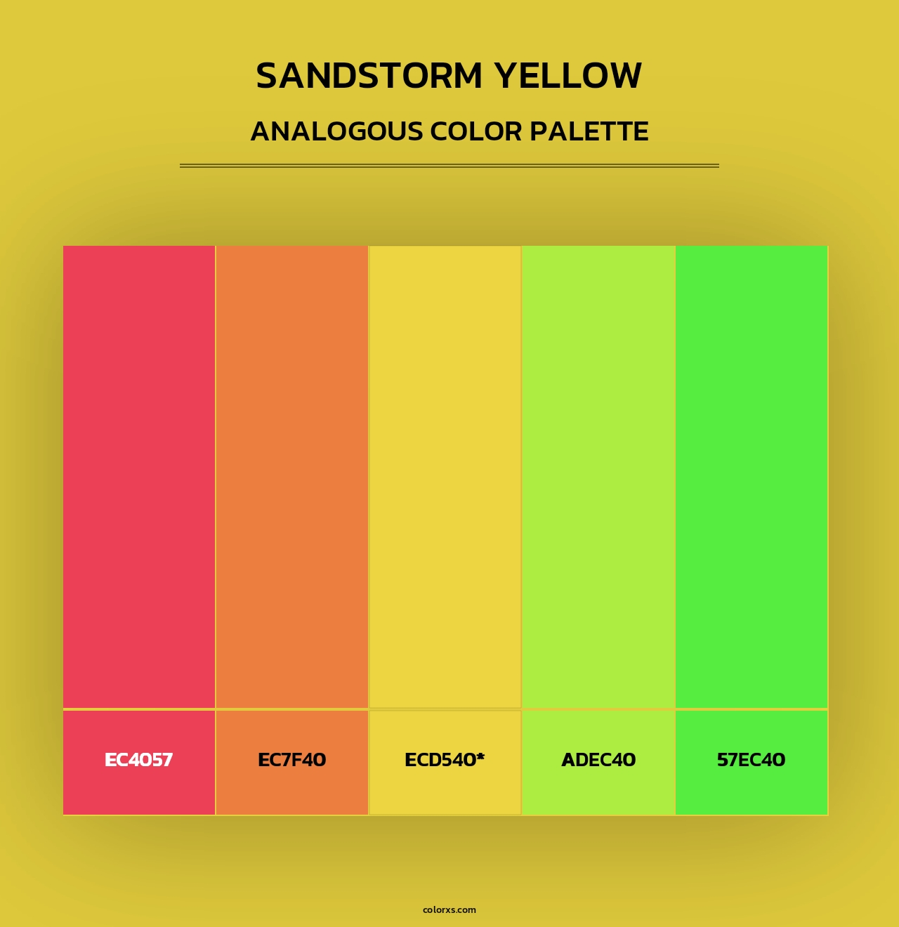 Sandstorm Yellow - Analogous Color Palette