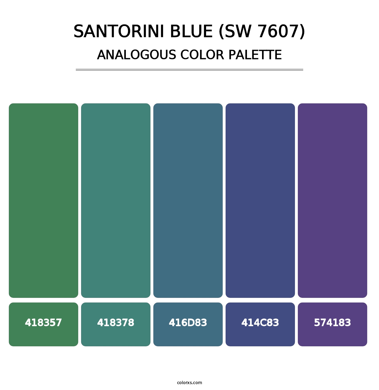 Santorini Blue (SW 7607) - Analogous Color Palette