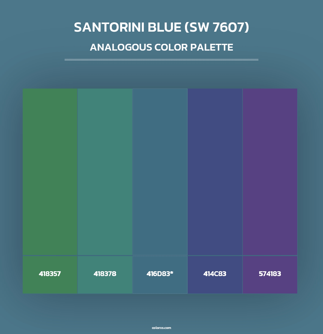 Santorini Blue (SW 7607) - Analogous Color Palette