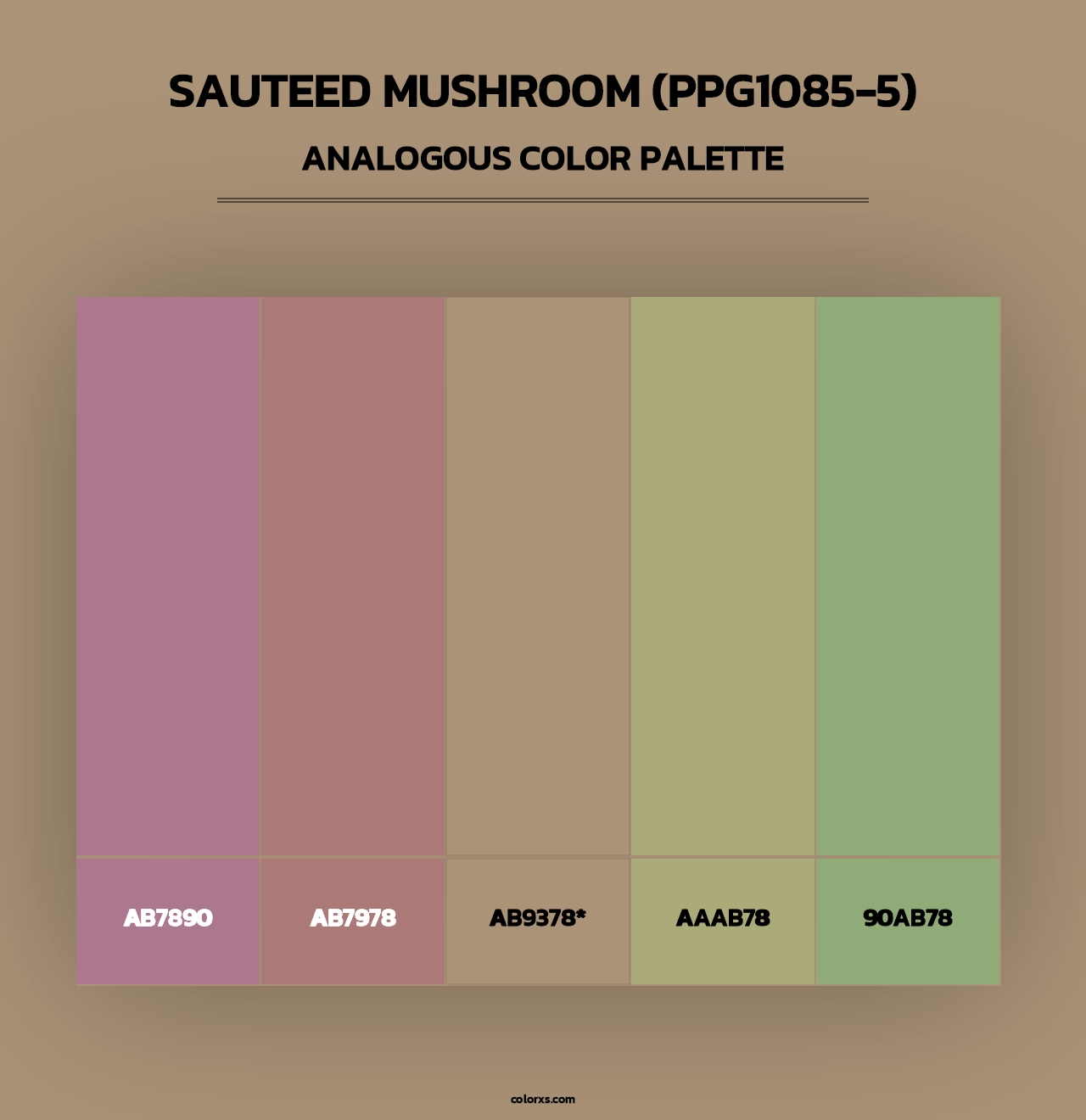 Sauteed Mushroom (PPG1085-5) - Analogous Color Palette