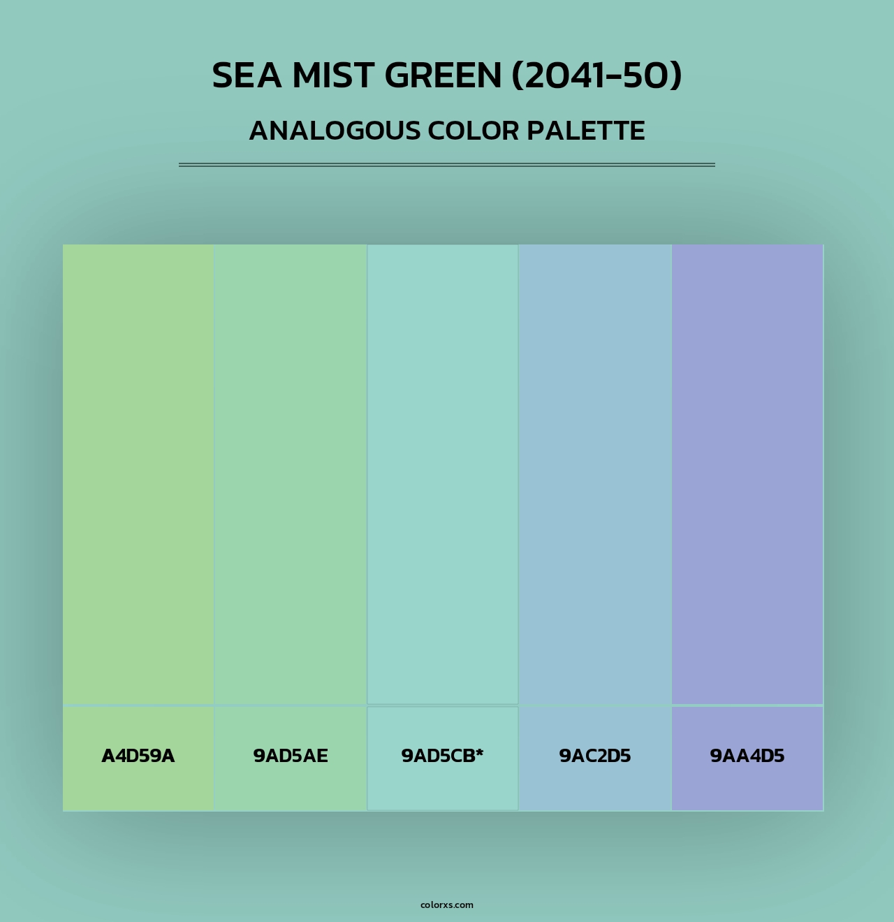 Sea Mist Green (2041-50) - Analogous Color Palette