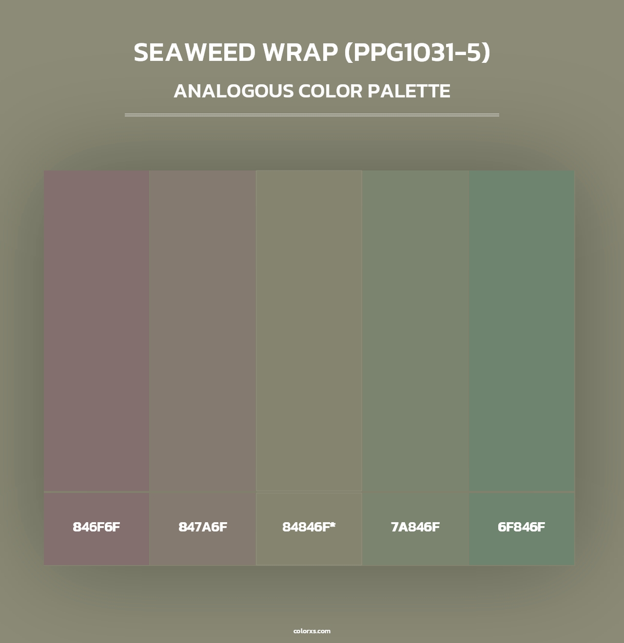 Seaweed Wrap (PPG1031-5) - Analogous Color Palette