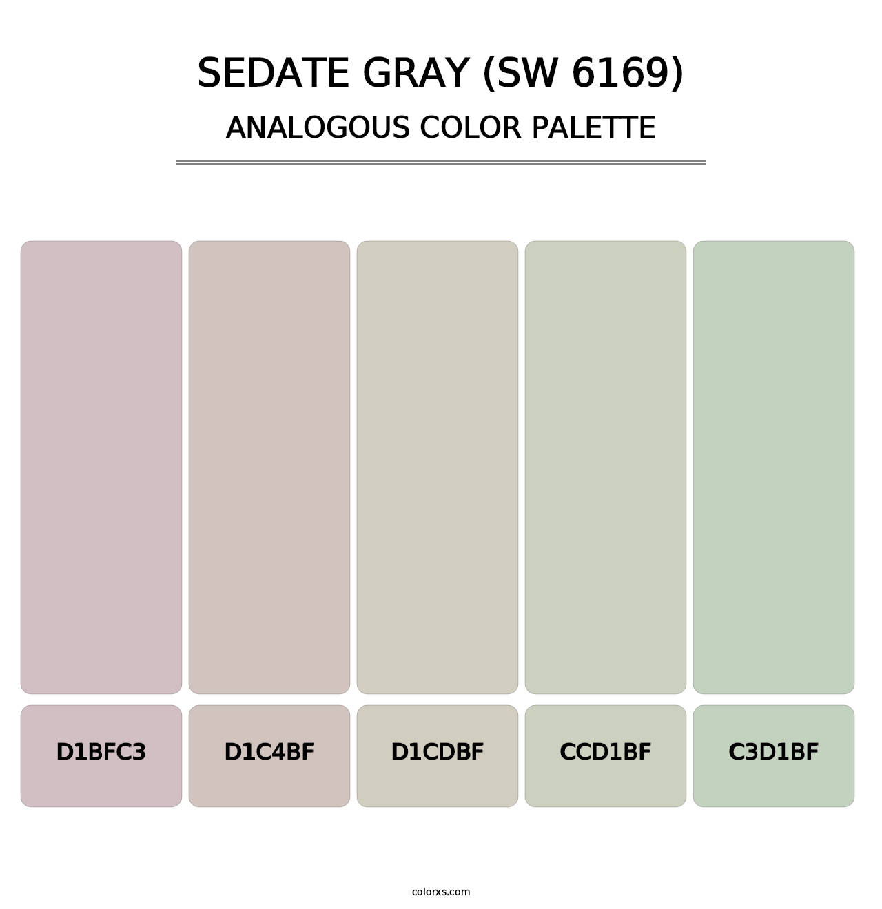 Sedate Gray (SW 6169) - Analogous Color Palette