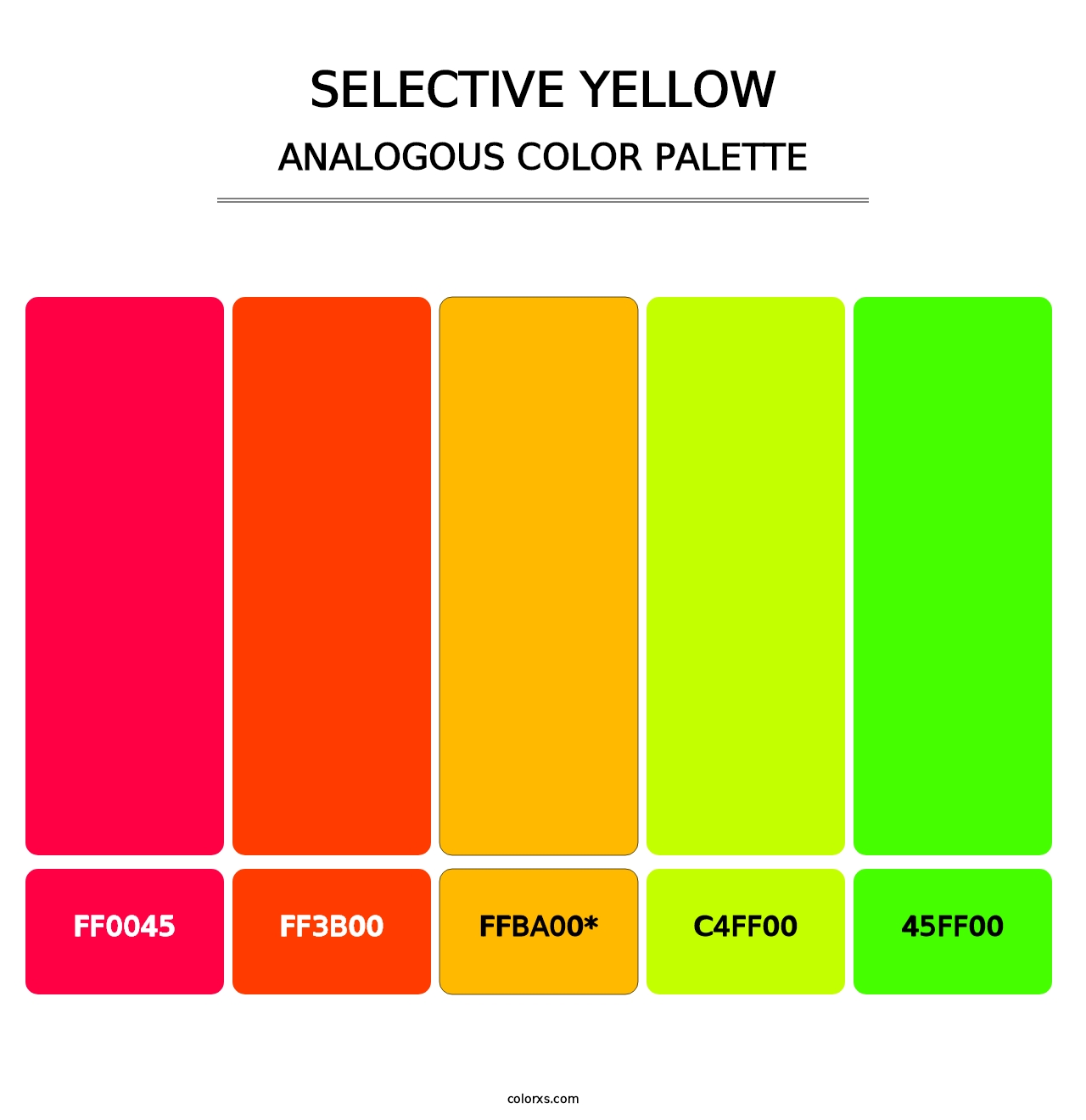 Selective yellow - Analogous Color Palette