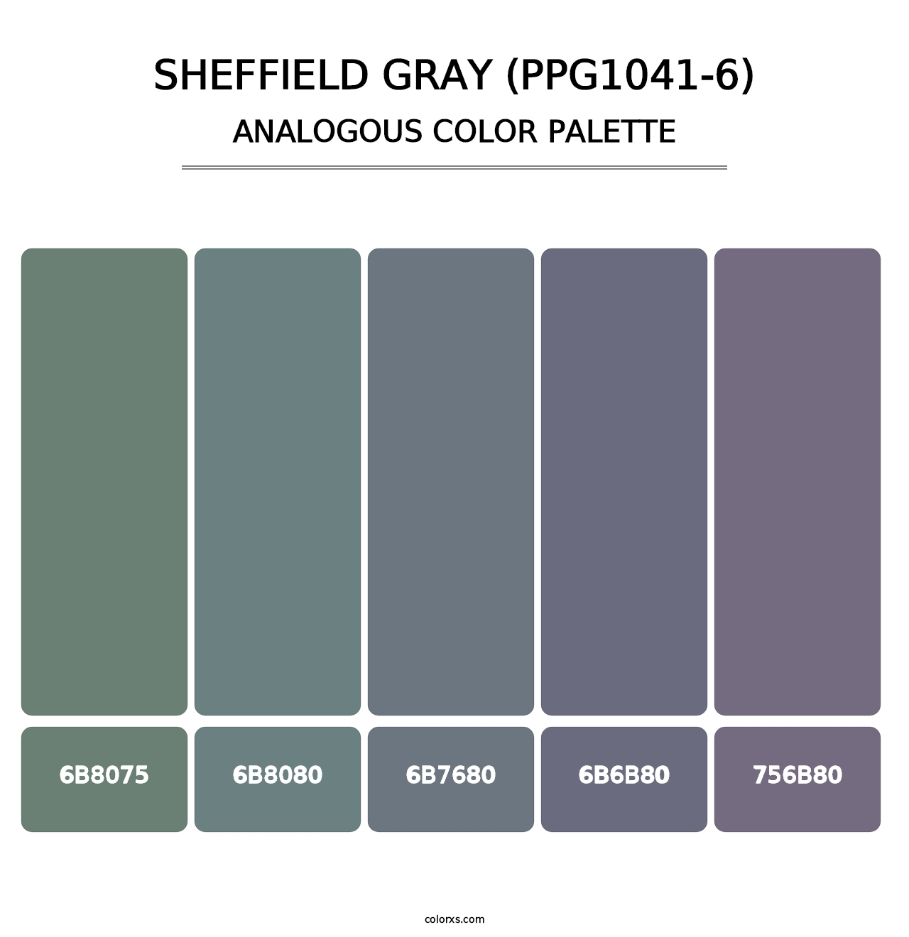 Sheffield Gray (PPG1041-6) - Analogous Color Palette