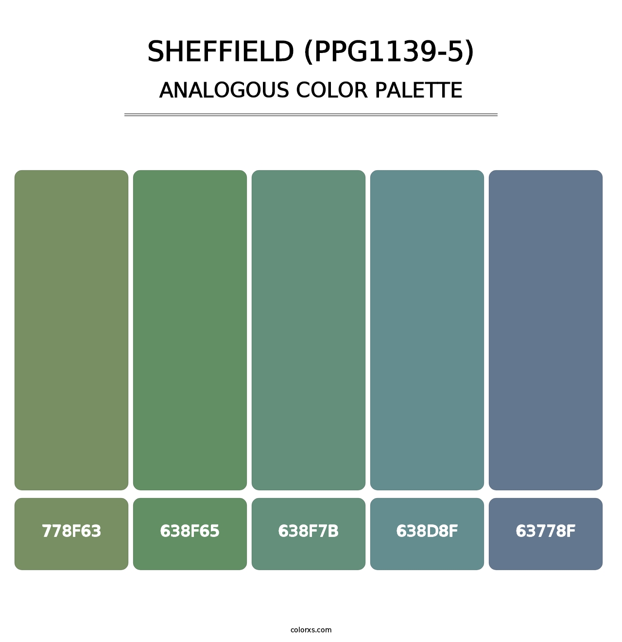 Sheffield (PPG1139-5) - Analogous Color Palette